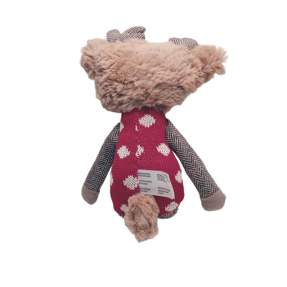 Anthropologie Sock Monkey Reindeer Plush Christmas Tree Topper Rare 2016 Toy - Picture 3 of 10